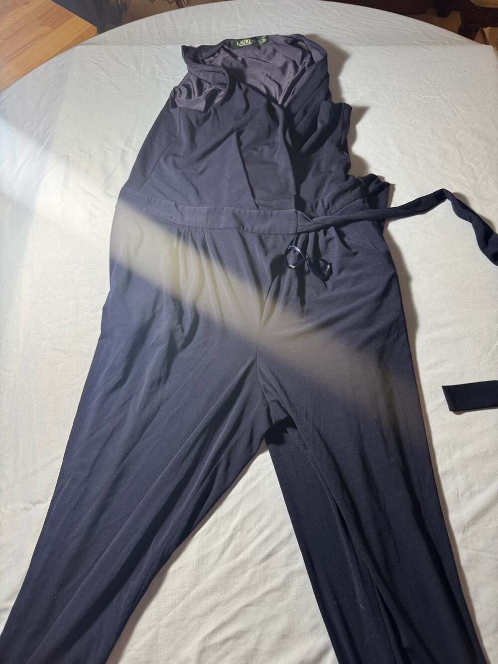 Ralph Lauren Women's Navy Wrap Jumpsuit, Size L